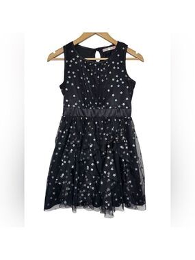 Kandy Kiss Black Star Print Tulle Dress Girls Large 10/12